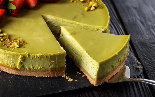 Cheesecake de Pistache com Kadaif