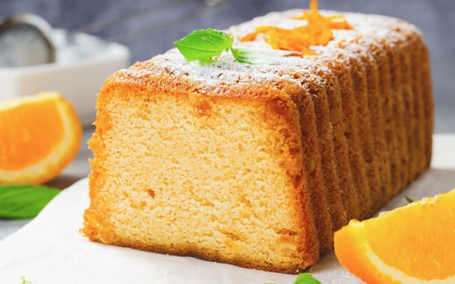 Bolo de laranja sem glúten e sem lactose retangular