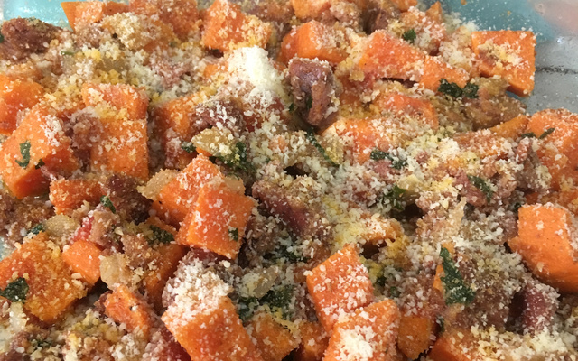 Linguiça com batata doce