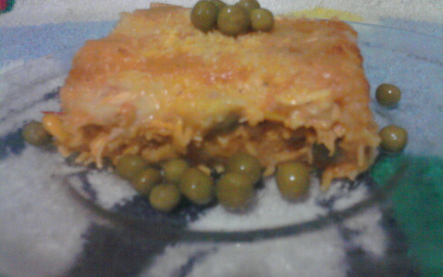 Bolo de batata com recheio de frango