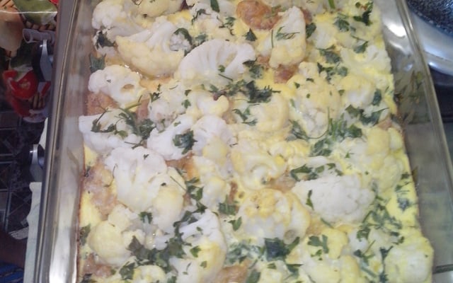 Filé de frango com couve flor ao forno