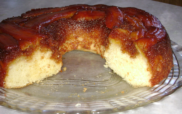 Torta invertida de banana