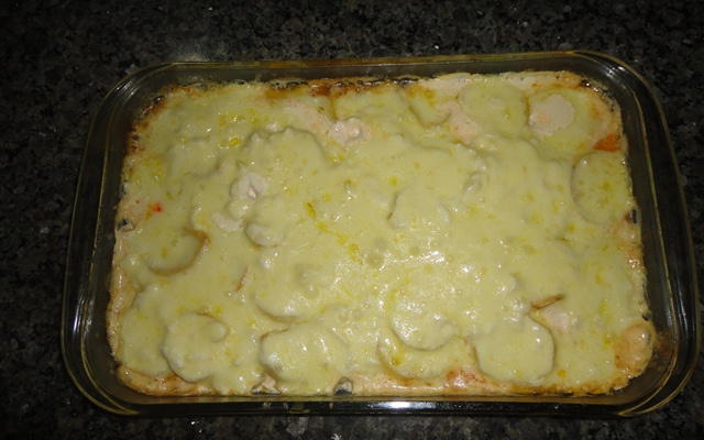 Salmão ao creme branco de palmito