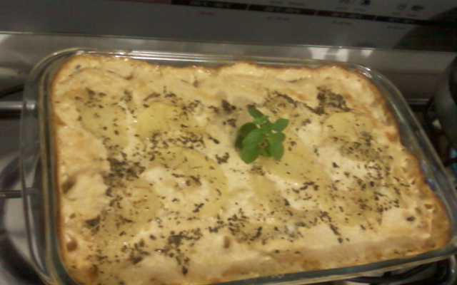 Batata com creme de leite ao forno