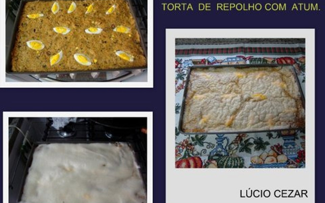 Torta de repolho com atum do Lúcio Cezar