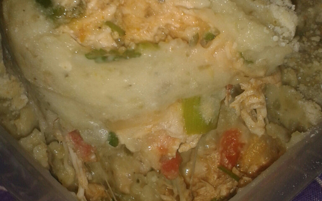 Escondidinho fit de batata doce com frango