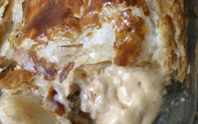 Torta de palmito com massa folhada