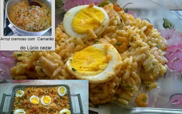 Arroz cremoso com camarão do Lúcio Cezar