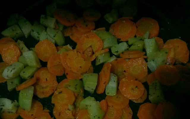 Legumes no vapor grelhados