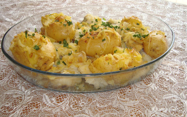 Bacalhau e batatas aos murro de Maria