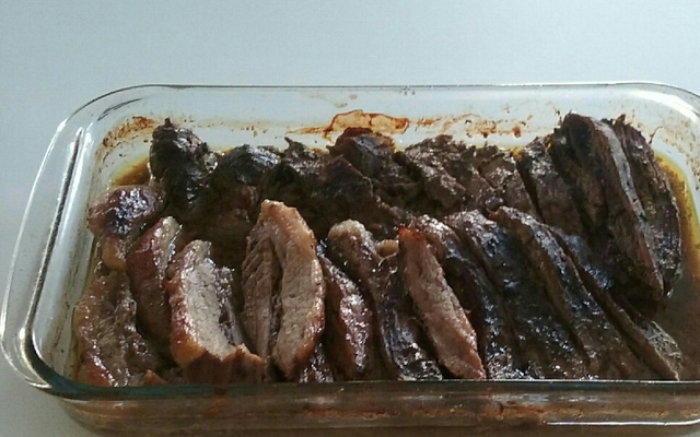 Fraldinha assada com mostarda e mel