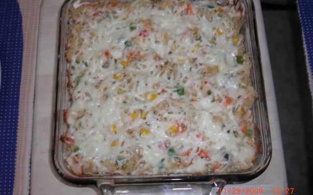 Arroz de forno com peru