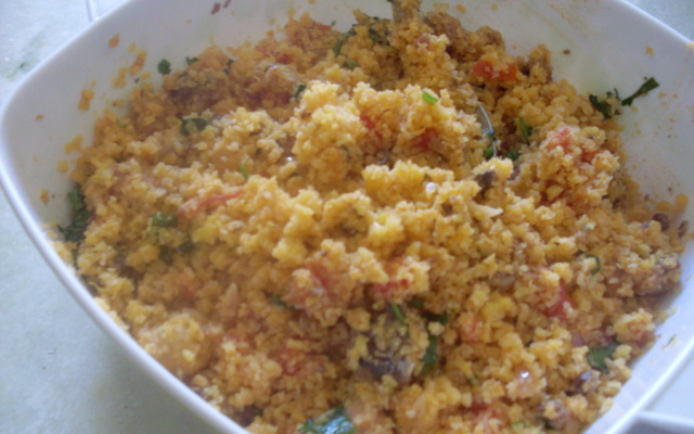 Farofa simples de cuscuz