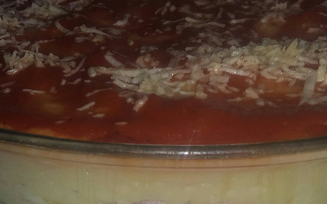 Purê de batata com recheio