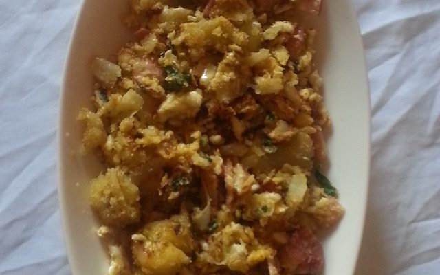 Farofa de pão ralado com banana