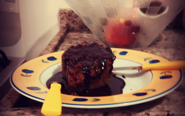 Bolo de baunilha na caneca