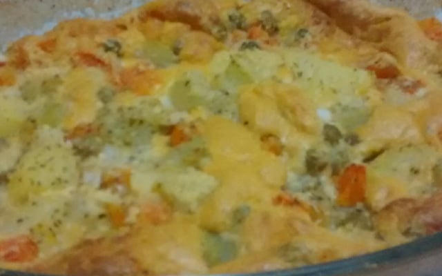 Massa para torta a base de sobras de macarrão