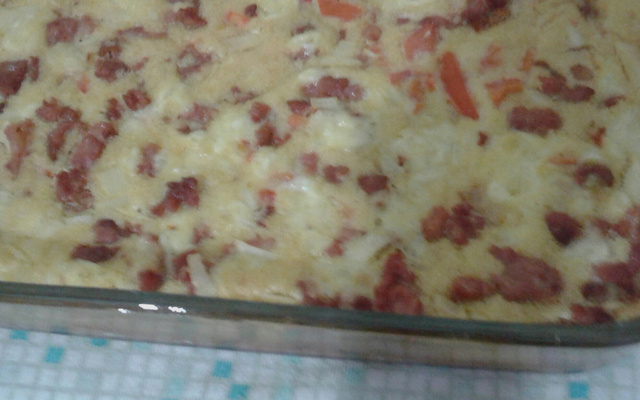Omelete de forno com linguiça