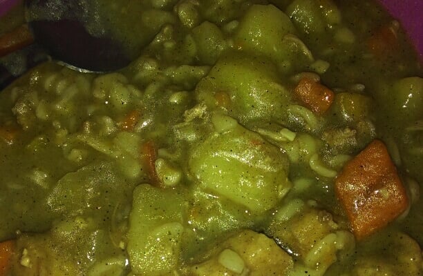 Sopa de mandioquinha com frango