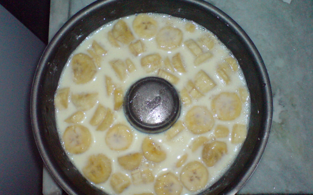 Pudim de bananas carameladas