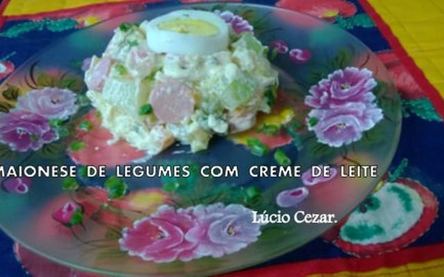 Maionese de legumes com creme de leite