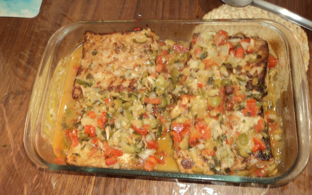 Pirarucu recheado ao forno