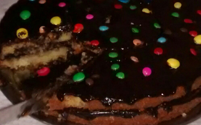 Bolo com pudim de caixinha