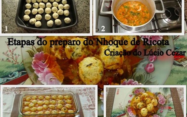 Nhoque de ricota, criação do Lúcio Cezar