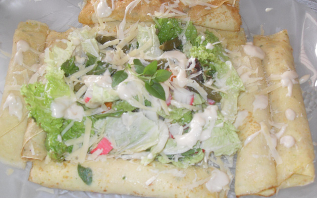 Massa panqueca com creme de leite