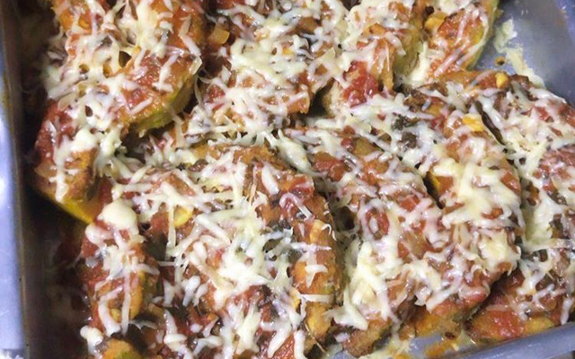 Moranga com queijo parmesão 