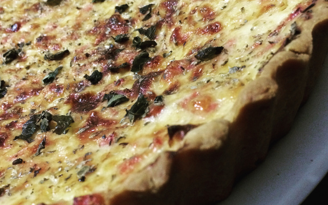 Quiche de queijo e presunto