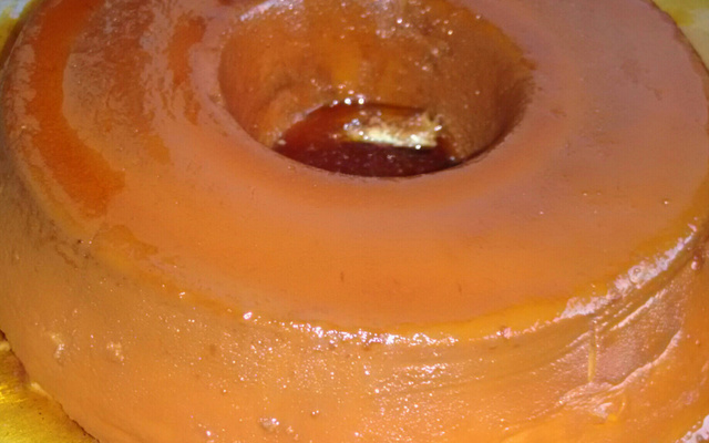 Pudim de leite em pó com creme de ricota