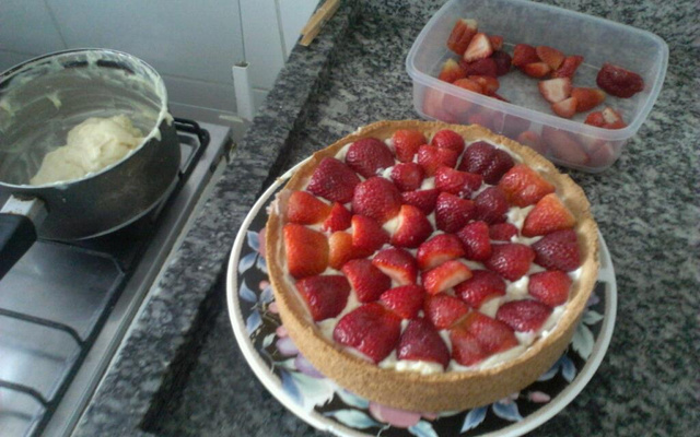 Torta de morango prática