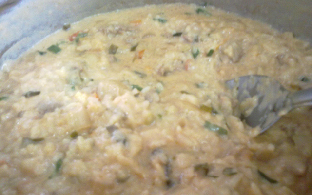 Risoto com creme de leite