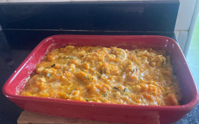 Abóbora com champignon ao requeijão