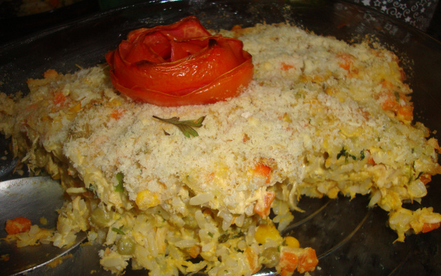 Arroz de forno com frango