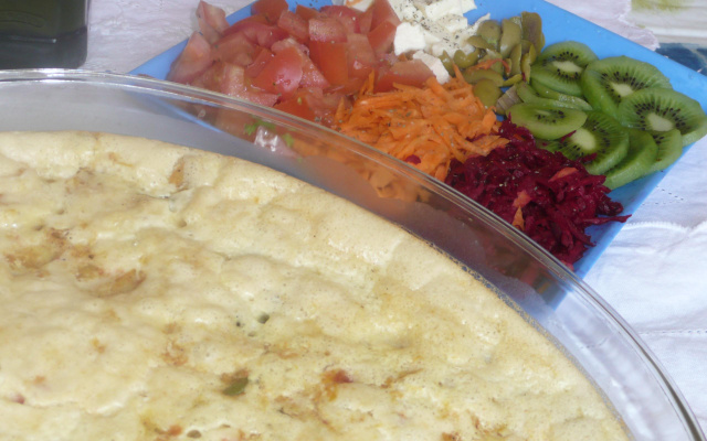 Torta de bacalhau de liquidificador