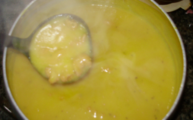 Sopa de abóbora com linguiça