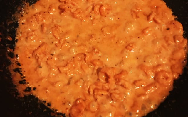 Camarão com requeijão