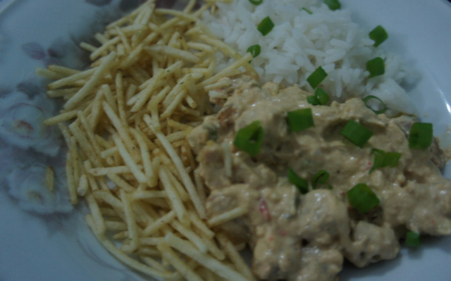 Estrogonofe de PVT (Carne de soja)