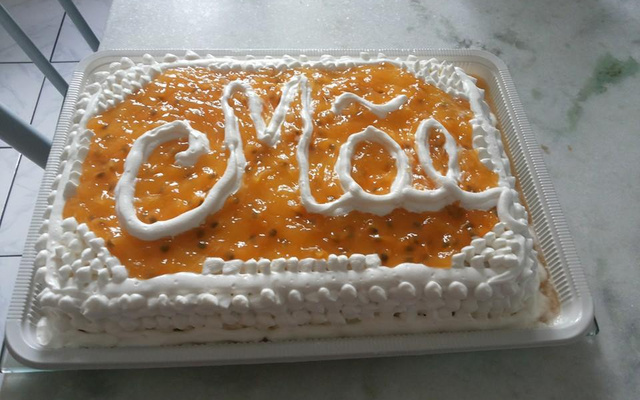 Bolo delicioso de mousse de maracujá