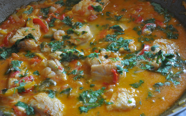 Moqueca de cação na wok