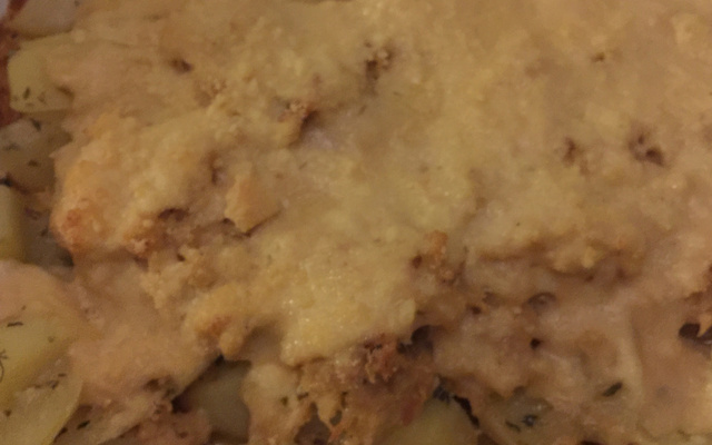 Bacalhau com batatas gratinadas