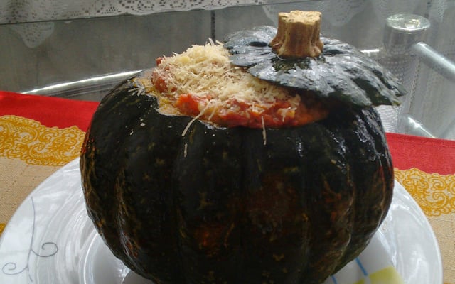 Moranga com carne seca e catupiry