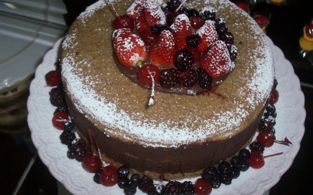 Naked Cake de baunilha com negresco