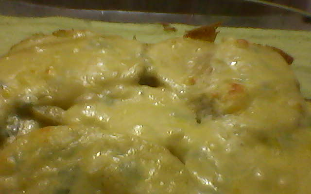 Batata fatiada com ricota