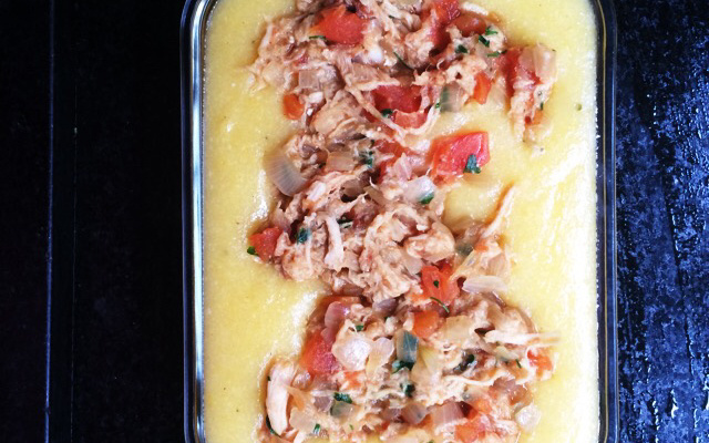 Frango com polenta