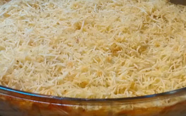 Arroz de forno com frango e requeijão