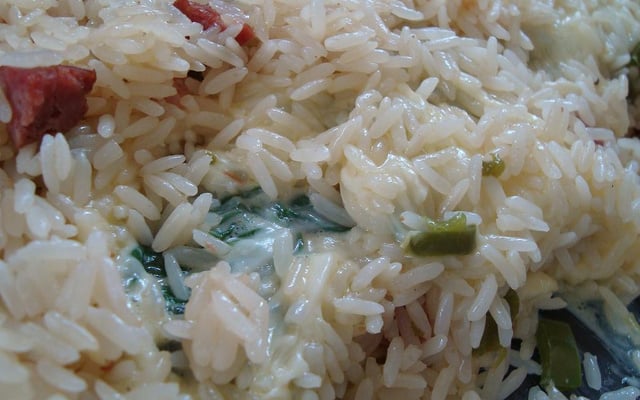 Arroz cremoso com espinafre