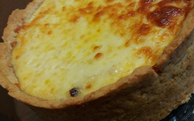 Quiche de alho poró com bacon